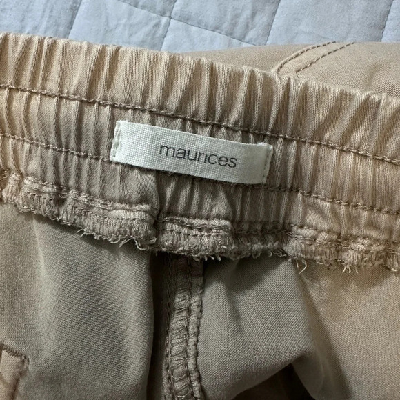 Maurices Pants Drawstring Beige Cotton Blend Tapered Women's Sz. XL- Reg. #1077 - Picture 4 of 5